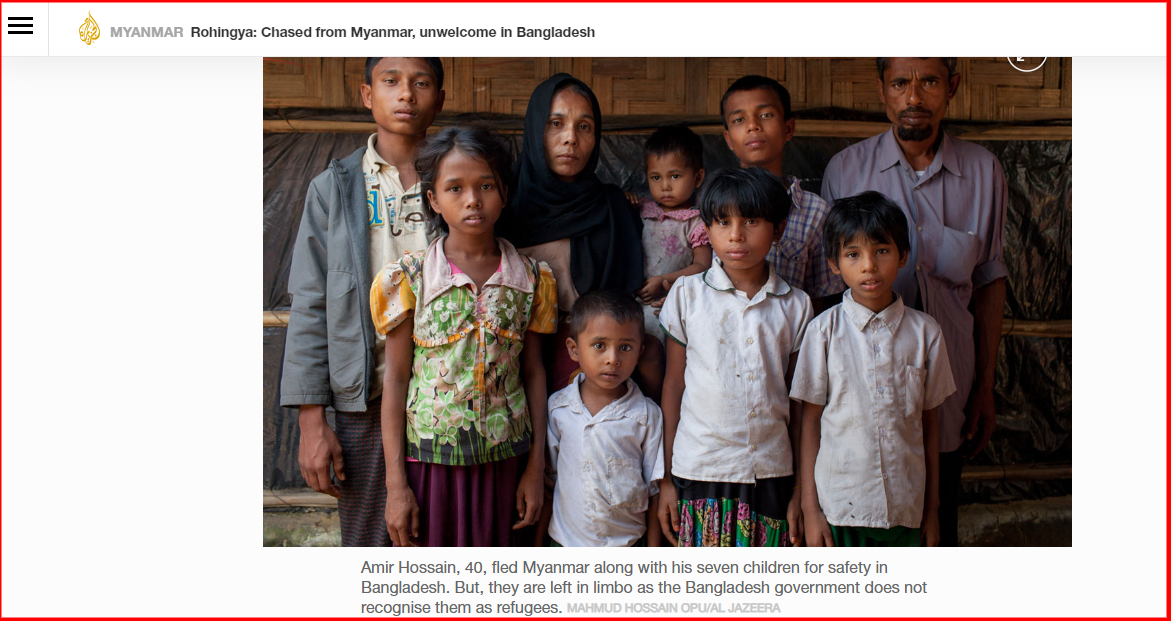 Al-Jazeera article screenshot showing the image used in the post. The photo used in the post was taken by Mahmud Hossain Opu in Cox Bazaar, Bangladesh.